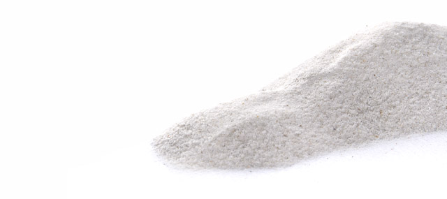Křemičitý písek bílý, hrubost: 0,2–0,5 mm, balení: 2 kg